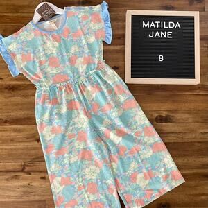 NWT Matilda Jane Dream Chasers Sleeveless Far Out Floral Knit Romper Blue Cotton
